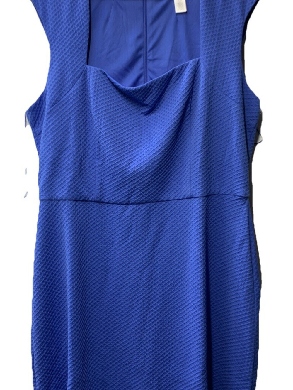 London Times Women's Square Neck Sheath Summer Sleeveless 16 Formal Blue Dress